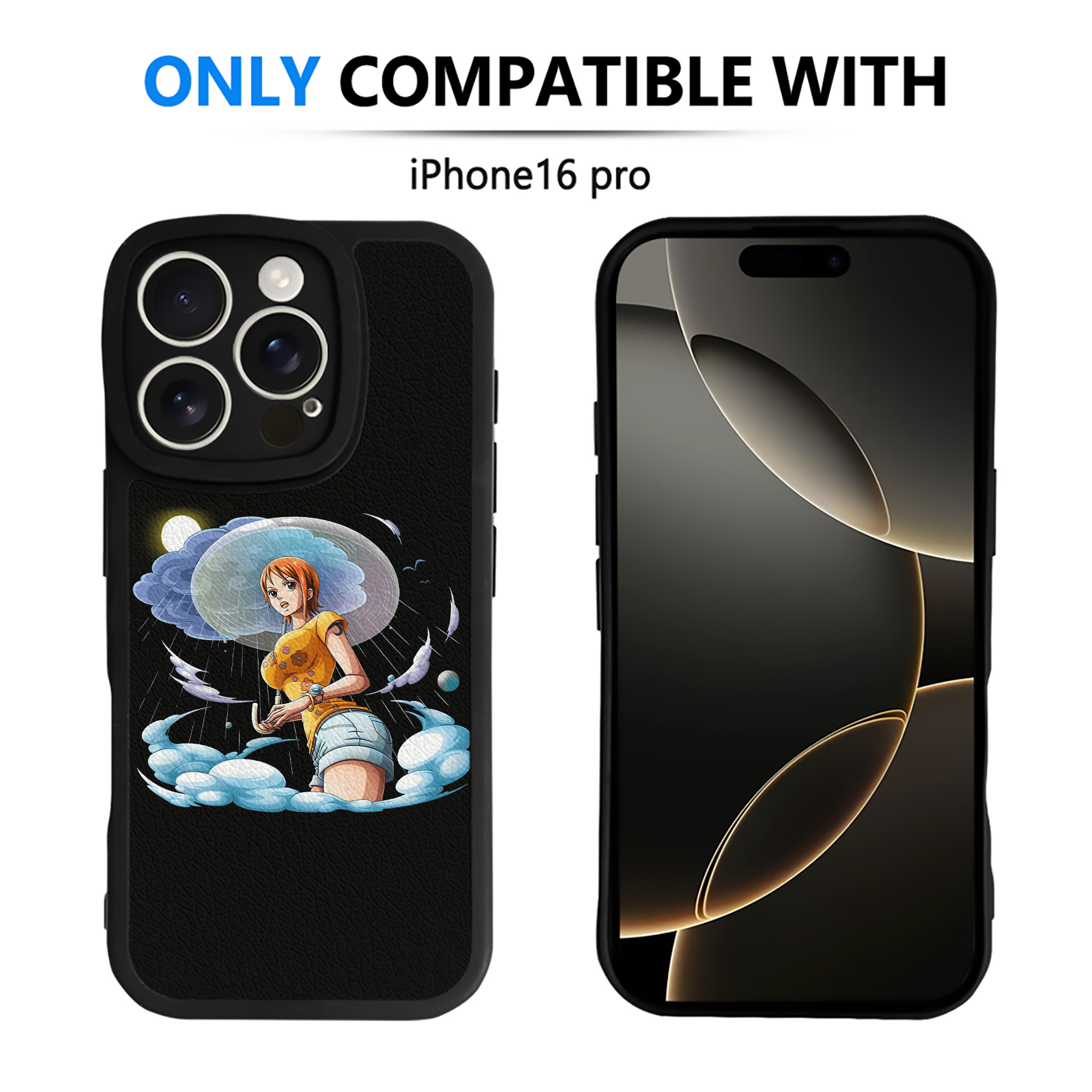 （画像用） ワンピース ナミ ONE PIECE Nami 【iPhone 16シリーズ対応】シリコンスマホケース（レザー調） 材質：シリコン